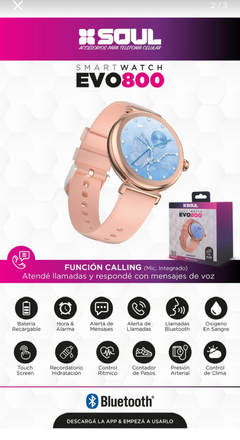 Smartwatch Touch Soul Evo 800 Lady Rose Gold Funcion Llamada Malla Rosa - comprar online