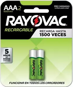 PILA RAYOVAC AAA RECARGABLE BP2