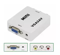 Conversor Adaptador Vga A Rca Activo Con Audio 1080p