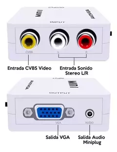 Conversor Adaptador Vga A Rca Activo Con Audio 1080p - comprar online