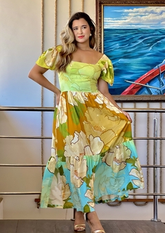 Vestido Longo Manga Princesa