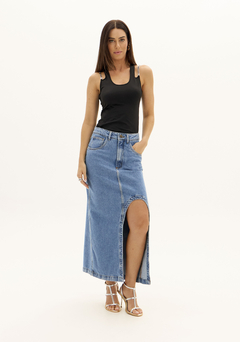 Saia Jeans Super Mid - Lança Perfume