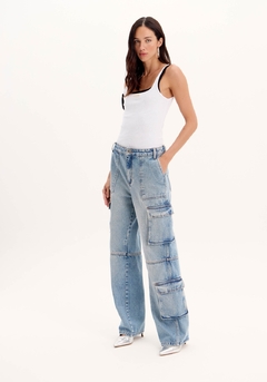 Calça Jeans Com Bolso Cargo - My Favorit Things