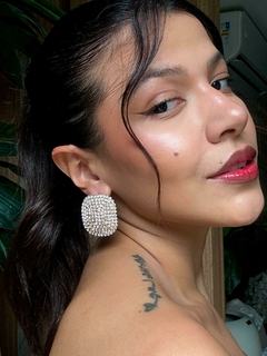 Brinco Quadrado Strass Dourado - comprar online