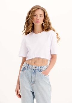 T-shirt Cropped com Franja - My Favorite Things
