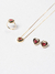 Conjunto Coração Pink Banho Ouro - comprar online