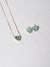 Conjunto Coração Verde Topazio Banho Ouro - comprar online