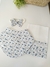 Kit babador 3 peças Floral Azul