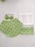Kit babador 3 peças Floral Verde Rosa