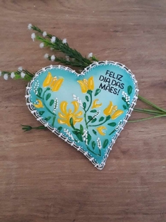 Coração floral azulado