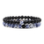 Conjunto de pulseira de pedra de lava natural preto e branco para casais, olho d - comprar online