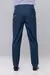 Calça Azul Escuro Quadriculada de Poliviscose - Revestido