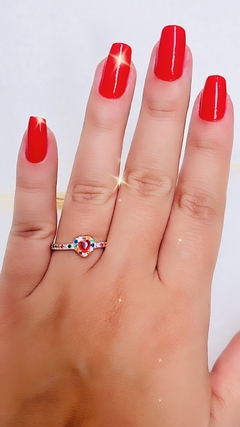 Anel em Prata 925 coração colors na internet