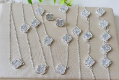 Colar 5 trevos co Zircônia prata 925 - comprar online