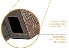 Perfil 25 X 50 mm Co-Extruido WPC en internet