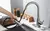 Monocomando extraible de cocina cepillado con rociador en internet