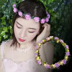 Corona Diadema de Flores con Luz