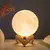 Lâmpada de lua LED alimentada por bateria com suporte, luz noturna estrelada, d