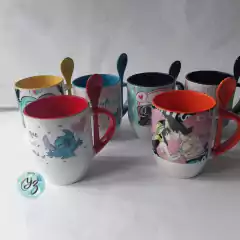 taza bombeire con cucharita - tienda online