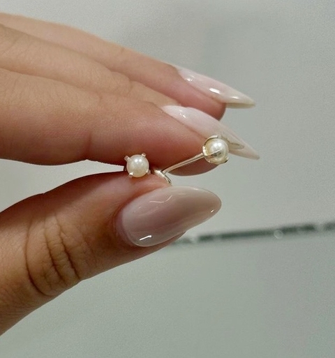 Abridor Perla engarzada 3mm bañado en Plata