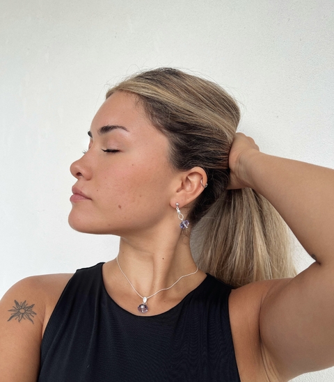 SW00002 Conjunto Swarovski piedra lila - comprar online