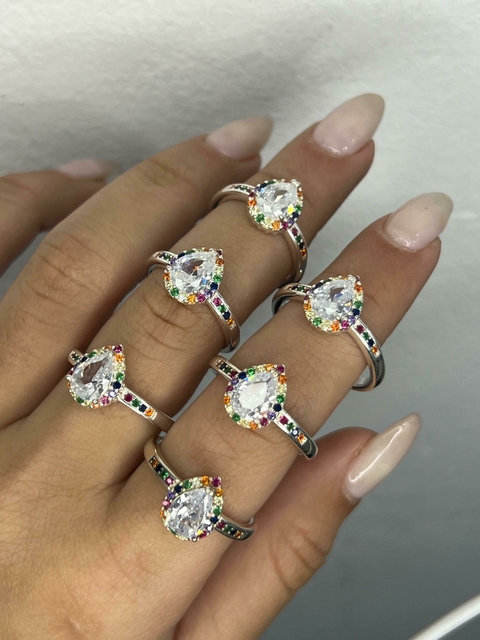 AN00076 - Anillo gota multicolor - comprar online