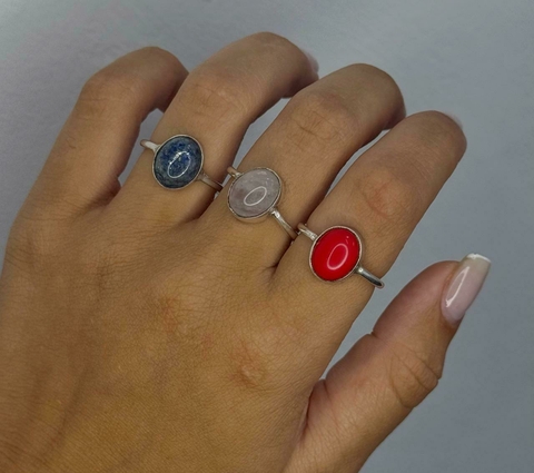 AN00364 Anillo piedras naturales cintillo - comprar online