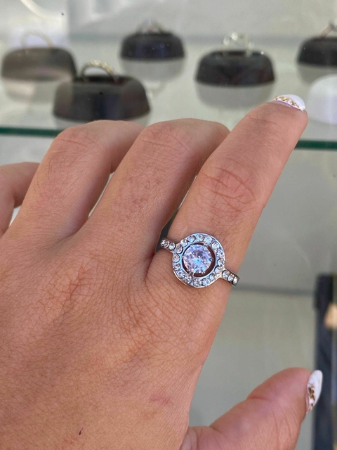 Anillo cubic con strass AQ