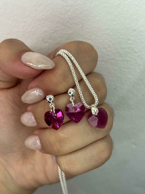 Conjunto Swarovski corazón Wine - comprar online