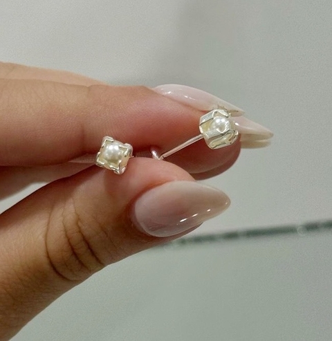 Abridor Perla agarrada bañado en Plata