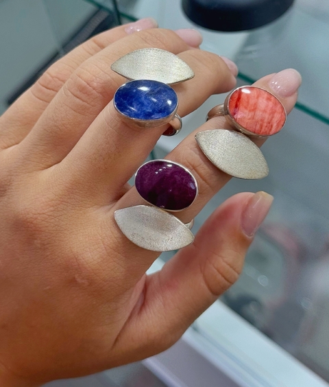 AN00142 Anillo doble hoja plata peruana - comprar online