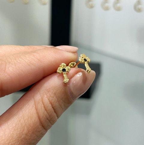 Abridor cruz dorada bañado en oro