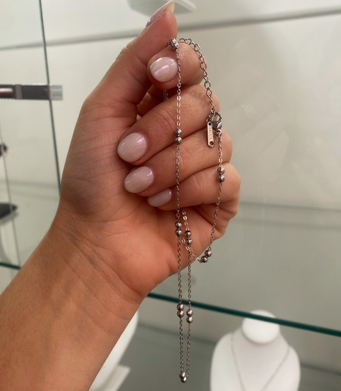 Cadena bolitas dobles AQ