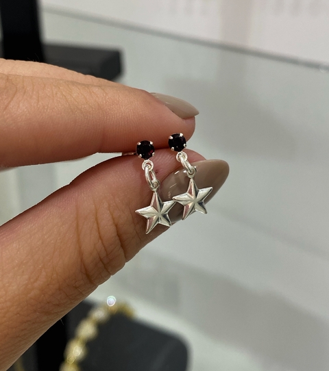 Abridor colgante Estrella violeta bañado en Plata