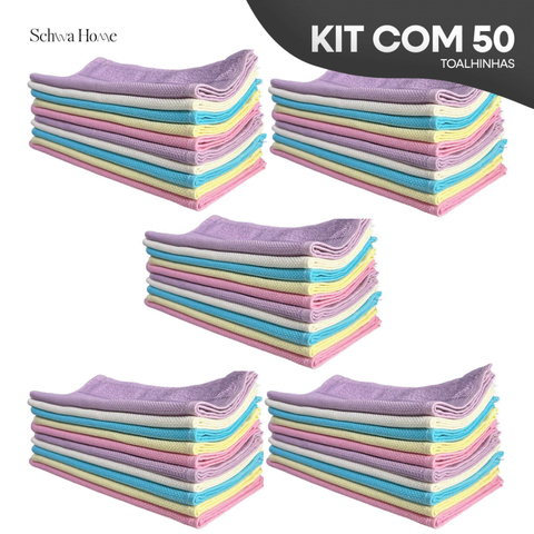 Kit 50 Toalhinha De Mão Boca Rosto Social Escolar Academia 29x50cm