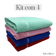 Kit 4 Toalha De Banho Grande Macia 100% Algodão Sortida
