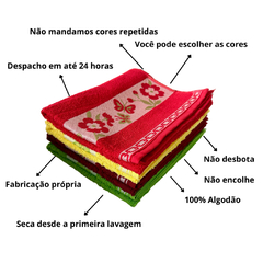 Imagem do Kit 4 Toalha De Rosto Grande 50x80 100% Algodão Sortida