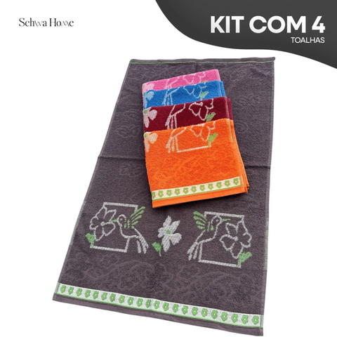 Kit 4 Toalha Rosto Grossa 50x80 Grande 100% Algodão Alta Qualidade