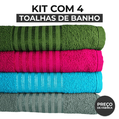 Kit 4 Toalha De Banho 100% Algodão Grande 67x130 Barata Atacado Sortida