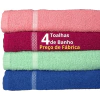Kit 4 Toalha De Banho 100% Algodão Barata Atacado Sortida