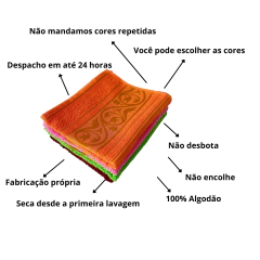 Kit 4 Toalha De Rosto Alice Luxo 80x50 Grande 100% Algodão