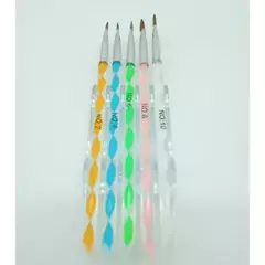 set x5 pinceles nails