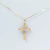 Pingente Cruz média fosca com detalhes branco, Ouro 18K - comprar online