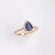 Anel Safira Gota, Ouro 18k com brilhantes. - comprar online