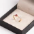 Anel Rubi Flor pequena, Ouro 18k com brilhantes