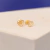 Brinco Coração fio duplo, Ouro 18k