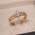 Anel duplo, Ouro18k com brilhantes - comprar online