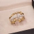 Anel triplo, Ouro18k com brilhantes - comprar online