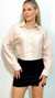 Camisa Social Strass - Bege