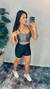 Conjunto canelado de compressão duo cós (short) - top mel - H Fit Store